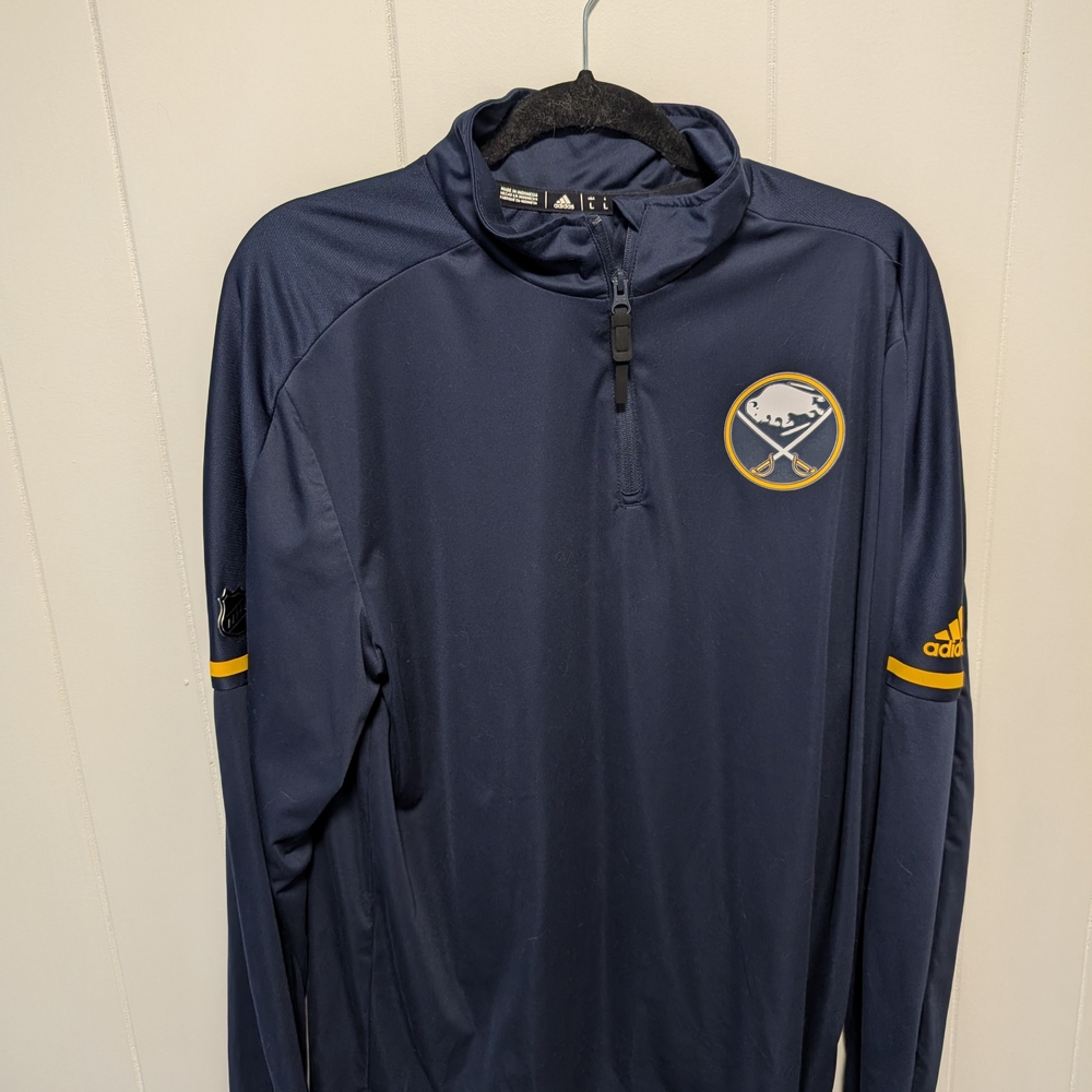 Buffalo Sabres Adidas Blue and Yellow Lightweight Shirt Jacket